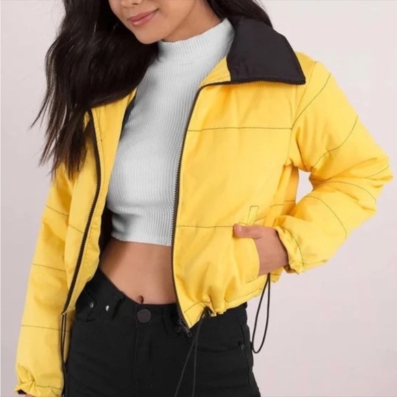 I.AM.GIA Road Warrior "Kill Bill" Yellow & Black Puffer Jacket Bomber Coat Sz Md - Picture 8 of 10